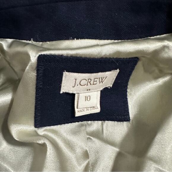 J. Crew Factory Wool Blend Navy Blue Long Sleeve Button Blazer Size 10 - Picture 6 of 10
